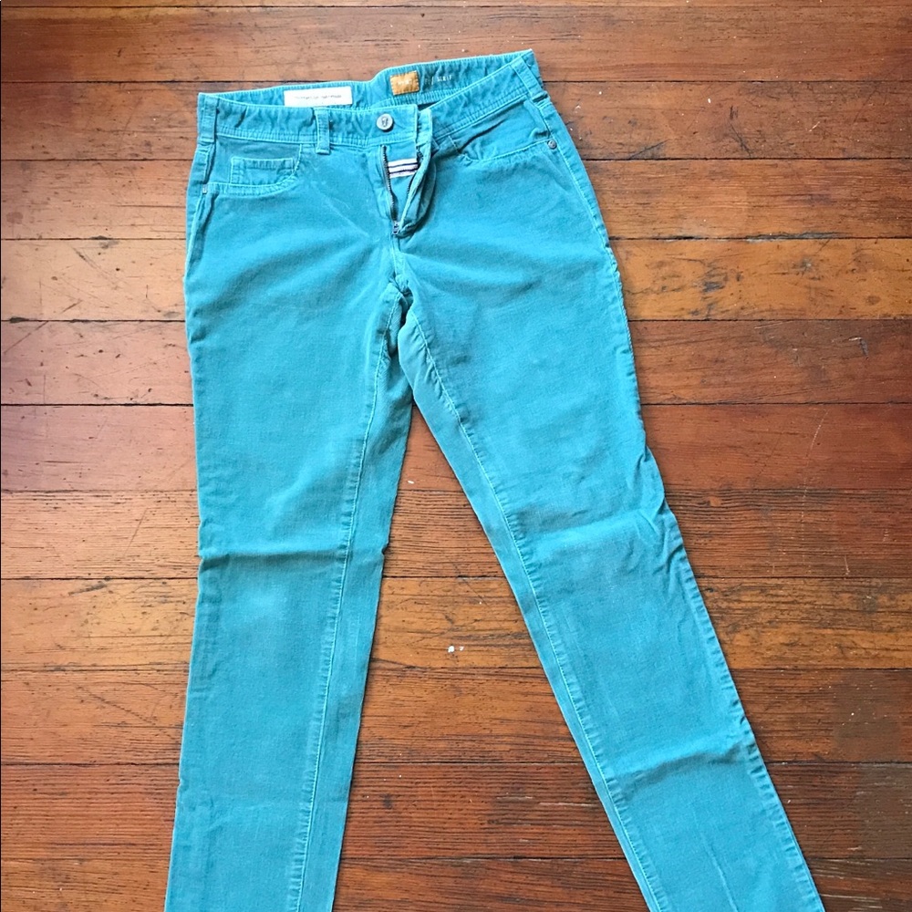 Pilcro Teal Corduroy Serif Pants Sz 27